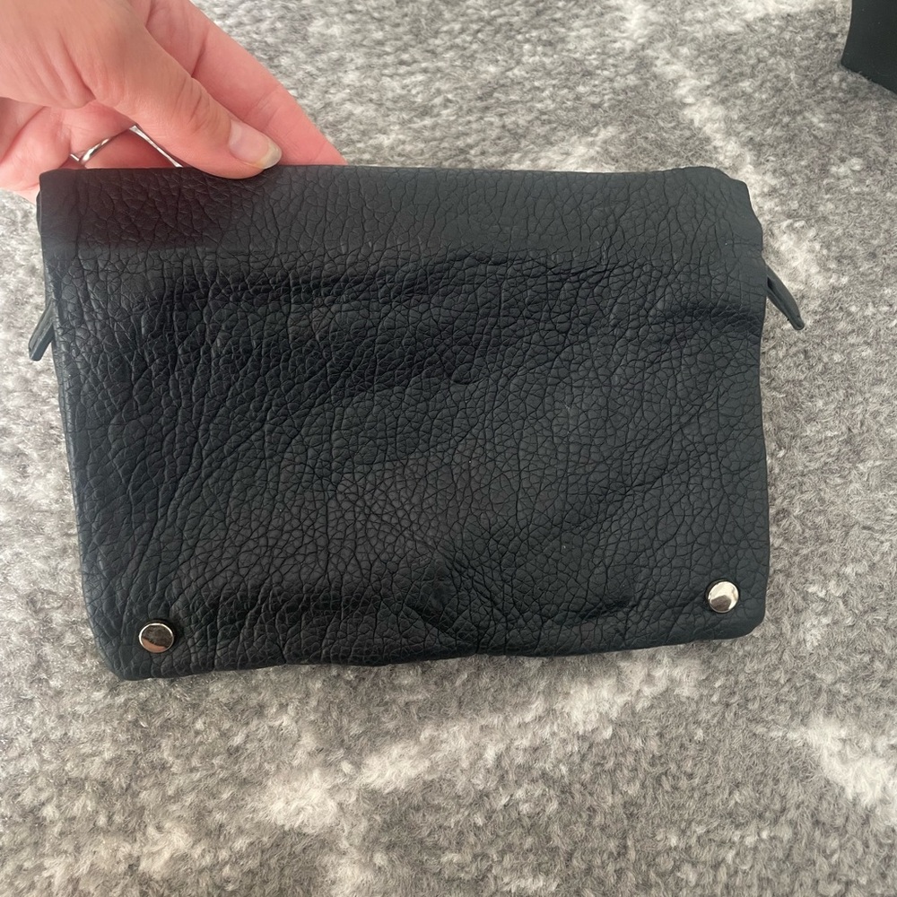 Black Faux Leather Clutch